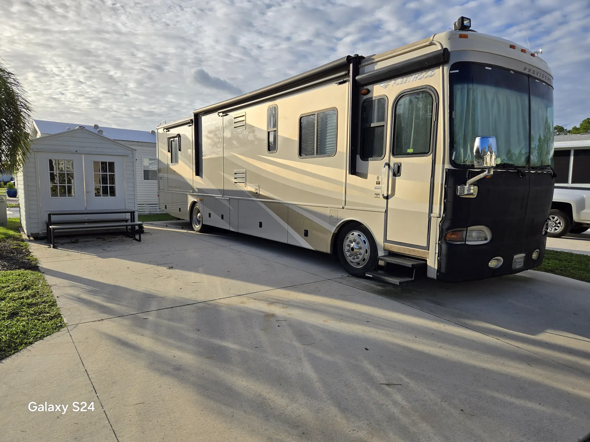 Fleetwood Providence Class A motorhome serviced on site in Sarasota, Florida